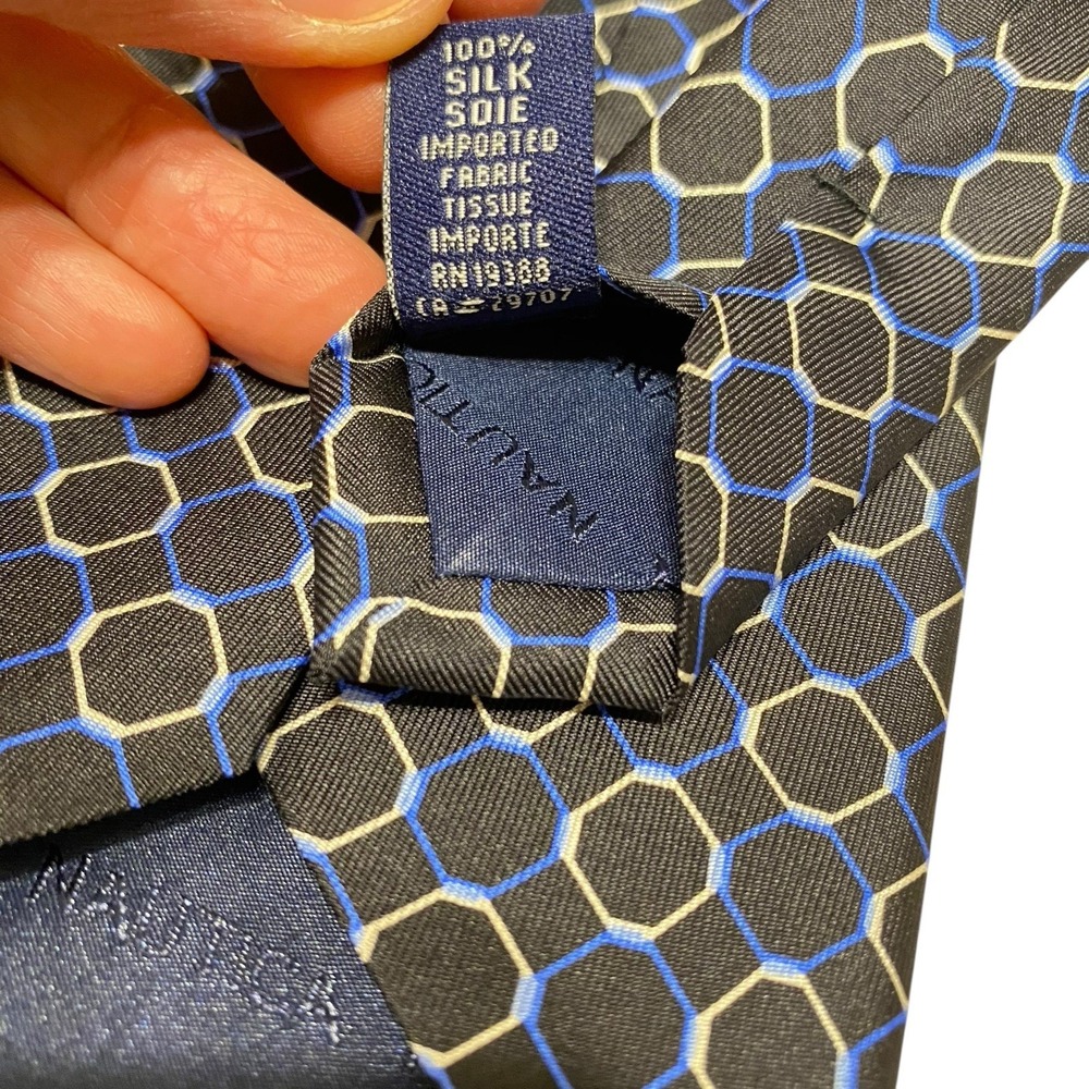 Nautica Silk Tie Men Navy Geometrical Classic Business NEW - Picture 10 of 11